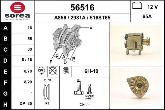 EAI 56516 - Генератор autospares.lv