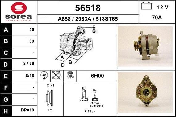 EAI 56518 - Генератор autospares.lv