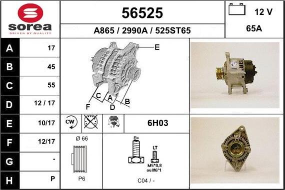 EAI 56525 - Генератор autospares.lv