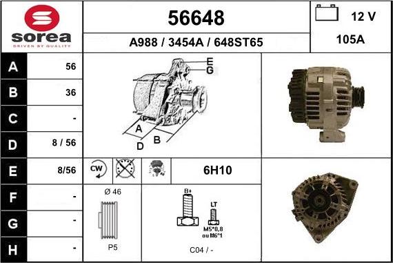 EAI 56648 - Генератор autospares.lv