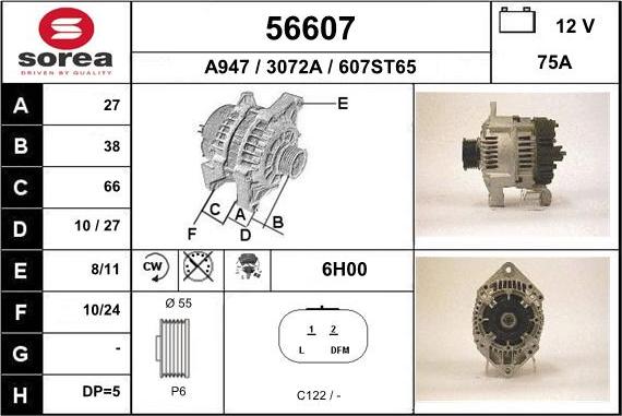 EAI 56607 - Генератор autospares.lv