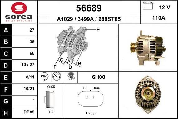 EAI 56689 - Генератор autospares.lv