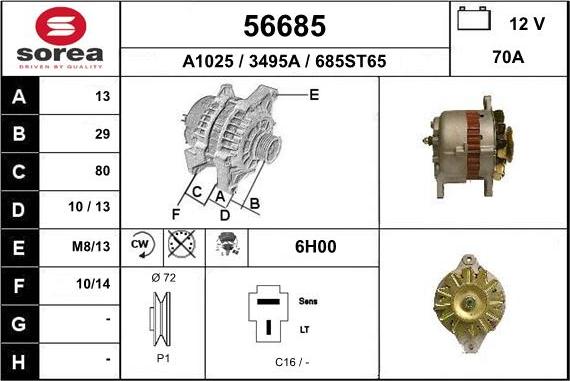 EAI 56685 - Генератор autospares.lv