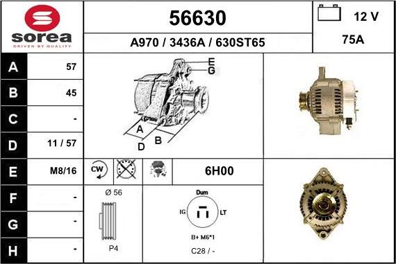 EAI 56630 - Генератор autospares.lv