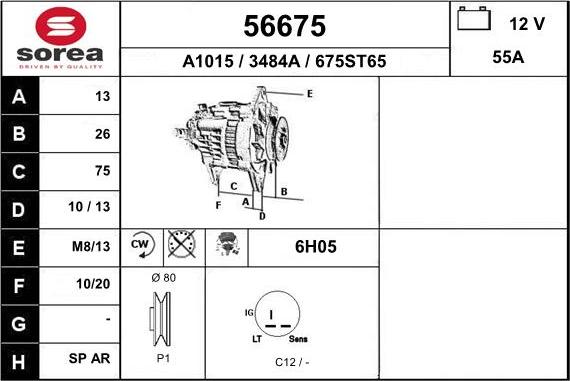 EAI 56675 - Генератор autospares.lv