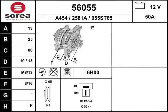 EAI 56055 - Генератор autospares.lv