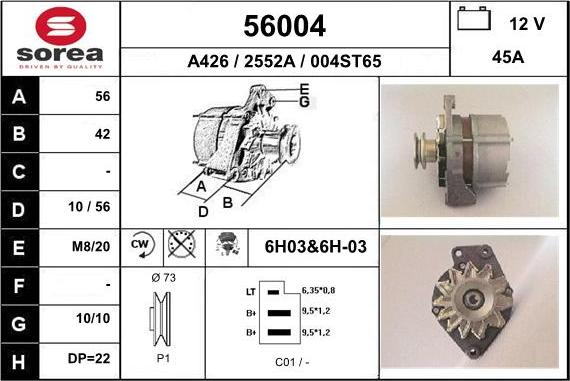 EAI 56004 - Генератор autospares.lv