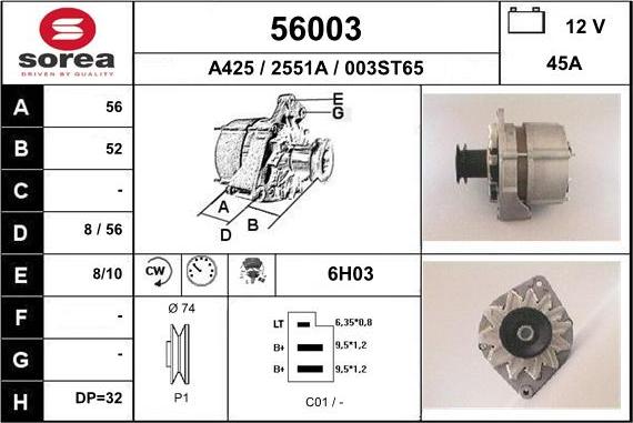 EAI 56003 - Генератор autospares.lv