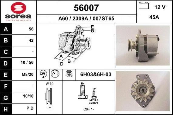 EAI 56007 - Генератор autospares.lv