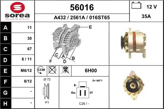 EAI 56016 - Генератор autospares.lv