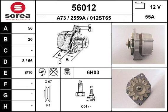 EAI 56012 - Генератор autospares.lv