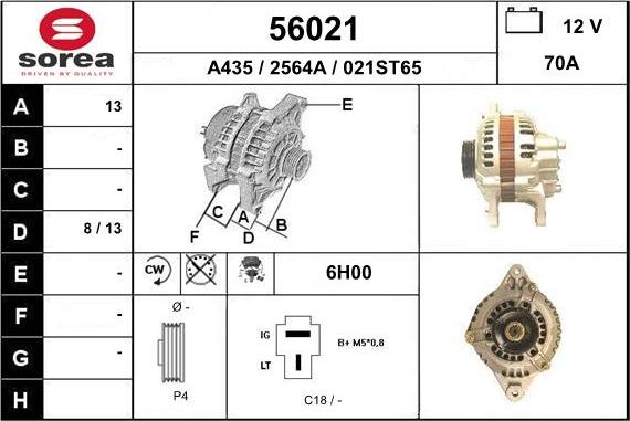 EAI 56021 - Генератор autospares.lv