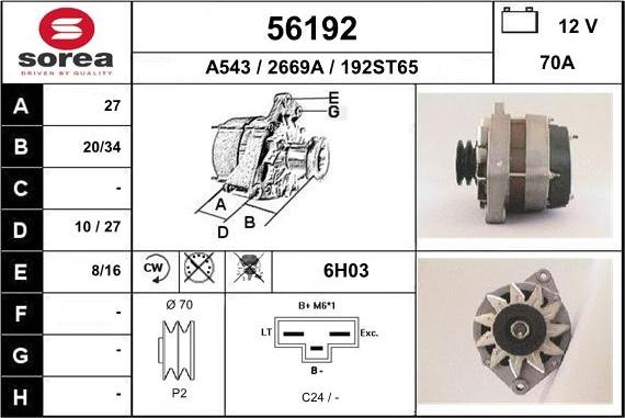 EAI 56192 - Генератор autospares.lv