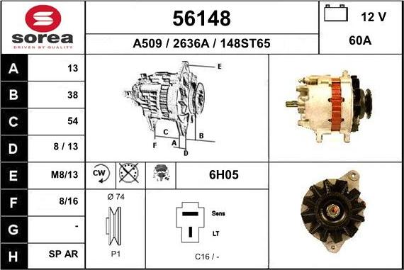 EAI 56148 - Генератор autospares.lv