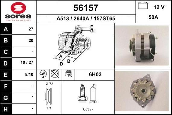 EAI 56157 - Генератор autospares.lv