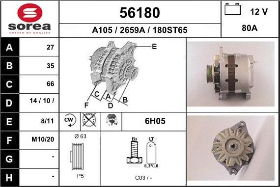 EAI 56180 - Генератор autospares.lv