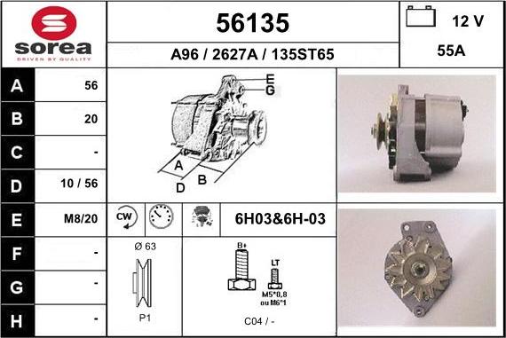 EAI 56135 - Генератор autospares.lv