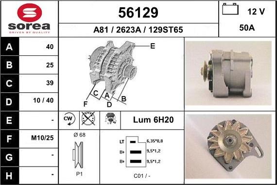 EAI 56129 - Генератор autospares.lv