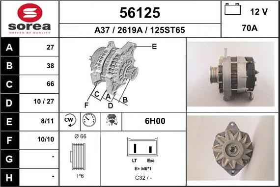 EAI 56125 - Генератор autospares.lv