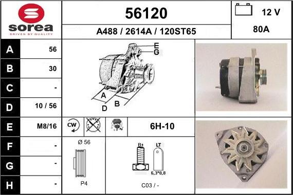 EAI 56120 - Генератор autospares.lv