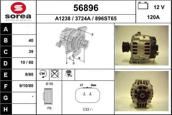 EAI 56896 - Генератор autospares.lv