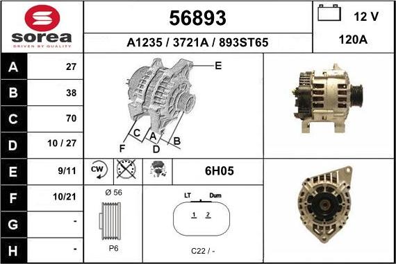 EAI 56893 - Генератор autospares.lv