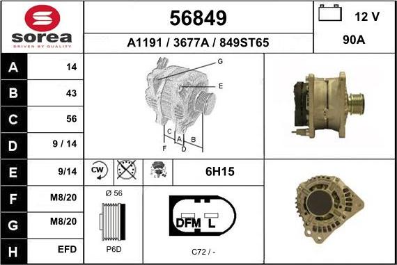 EAI 56849 - Генератор autospares.lv