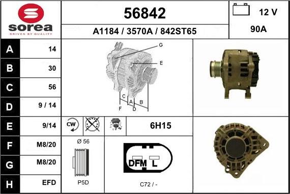 EAI 56842 - Генератор autospares.lv