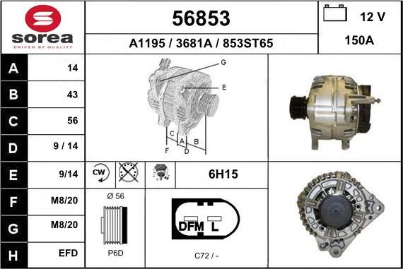 EAI 56853 - Генератор autospares.lv