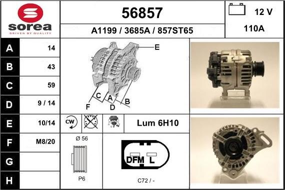 EAI 56857 - Генератор autospares.lv