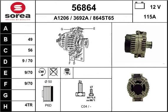 EAI 56864 - Генератор autospares.lv