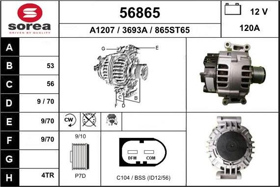 EAI 56865 - Генератор autospares.lv