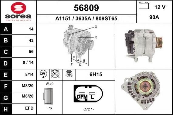 EAI 56809 - Генератор autospares.lv