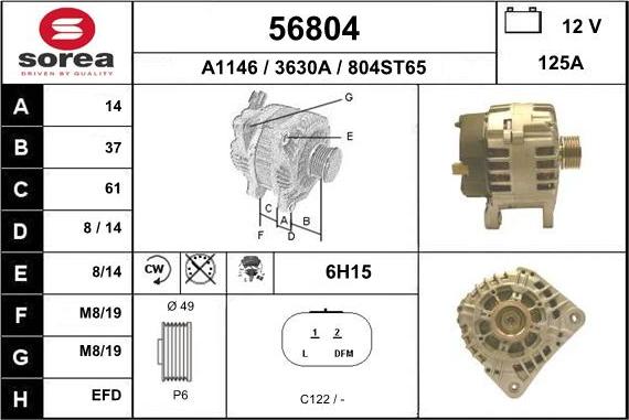 EAI 56804 - Генератор autospares.lv