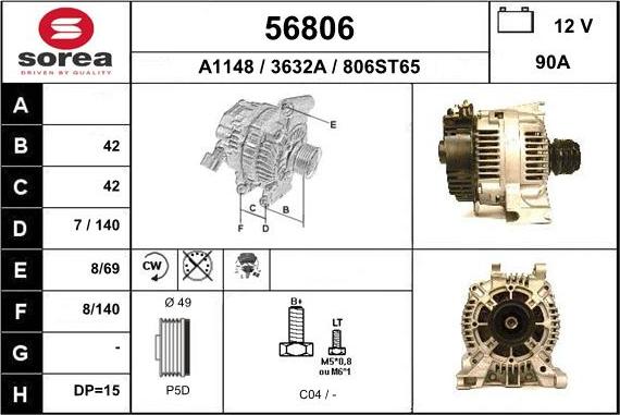 EAI 56806 - Генератор autospares.lv