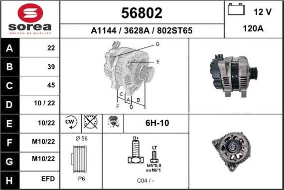 EAI 56802 - Генератор autospares.lv