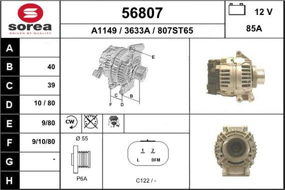 EAI 56807 - Генератор autospares.lv