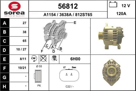 EAI 56812 - Генератор autospares.lv