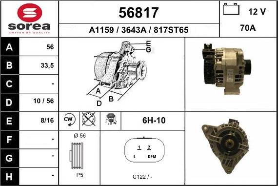 EAI 56817 - Генератор autospares.lv