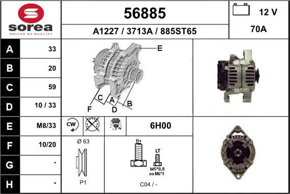 EAI 56885 - Генератор autospares.lv