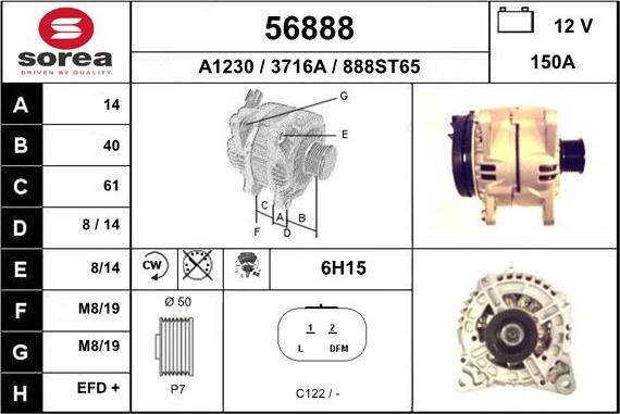 EAI 56888 - Генератор autospares.lv