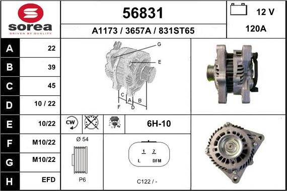 EAI 56831 - Генератор autospares.lv