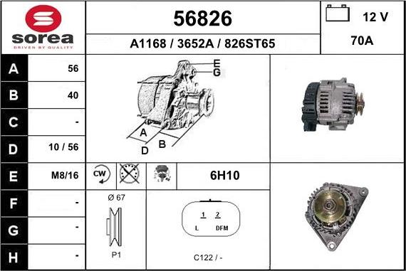 EAI 56826 - Генератор autospares.lv