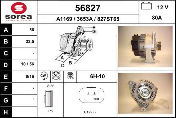 EAI 56827 - Генератор autospares.lv