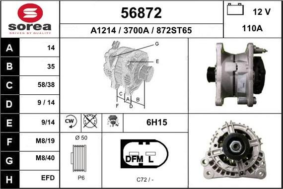 EAI 56872 - Генератор autospares.lv