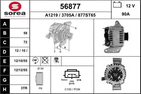 EAI 56877 - Генератор autospares.lv