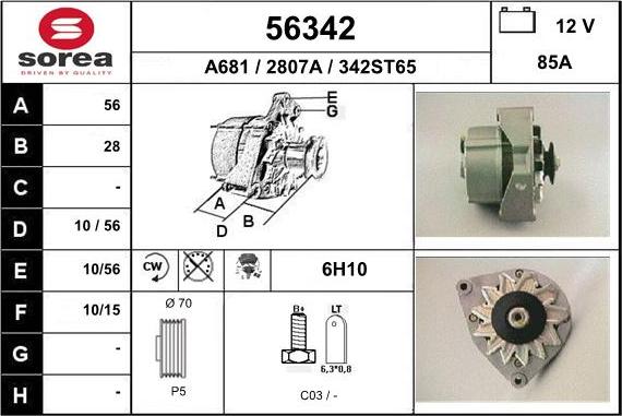 EAI 56342 - Генератор autospares.lv