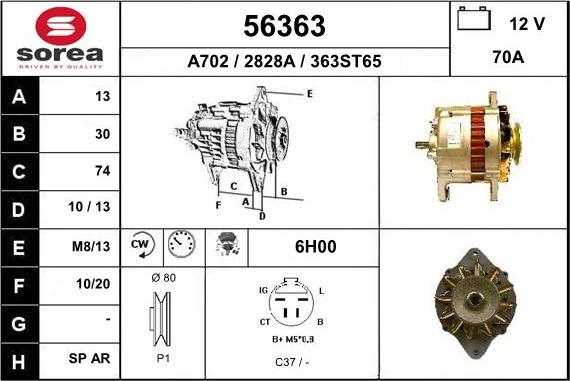 EAI 56363 - Генератор autospares.lv