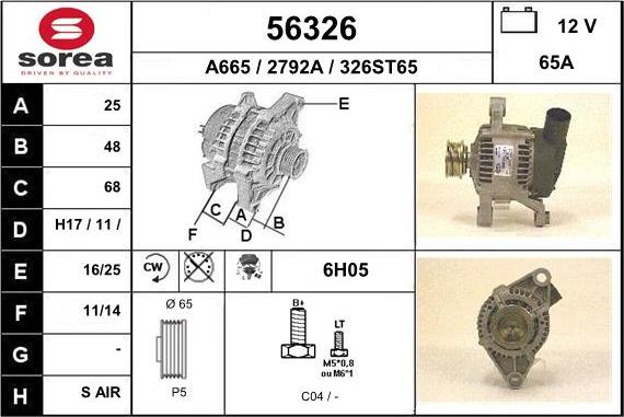 EAI 56326 - Генератор autospares.lv