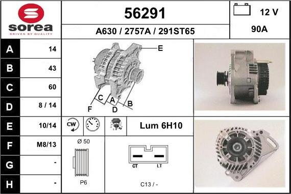 EAI 56291 - Генератор autospares.lv